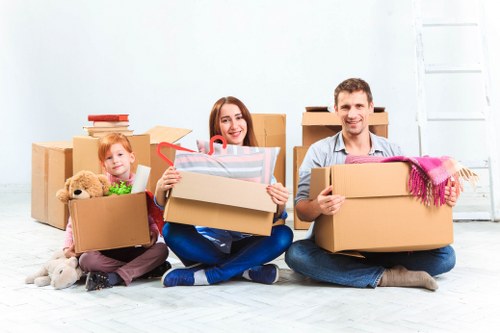 Loading furniture into a removals van in Fulham