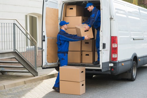 Removal team assisting with a local Fulham home move