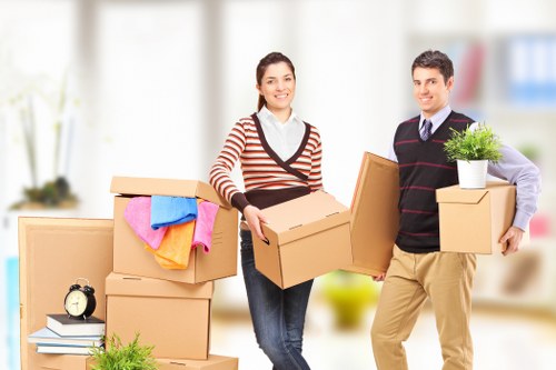 Boxes and packed belongings prepared for a Fulham relocation