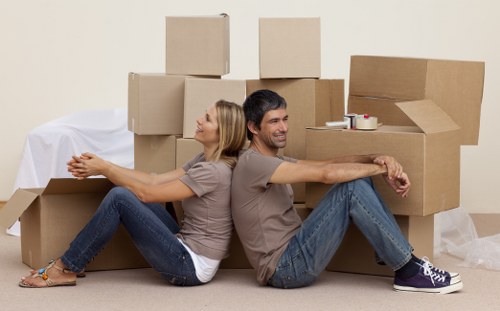Staff reviewing risk controls during a removal job