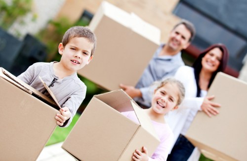 Professional movers preparing a Fulham home move