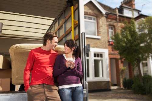 Local Fulham moving van helping with access and loading